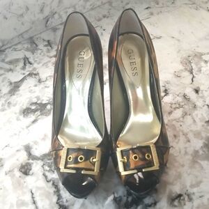 Guess leopard print platforms